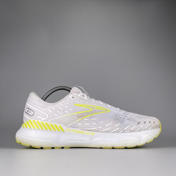 Brooks Glycerin GTS 20 Men’s 9.5 D White Green Running Shoes Athletic Sneakers